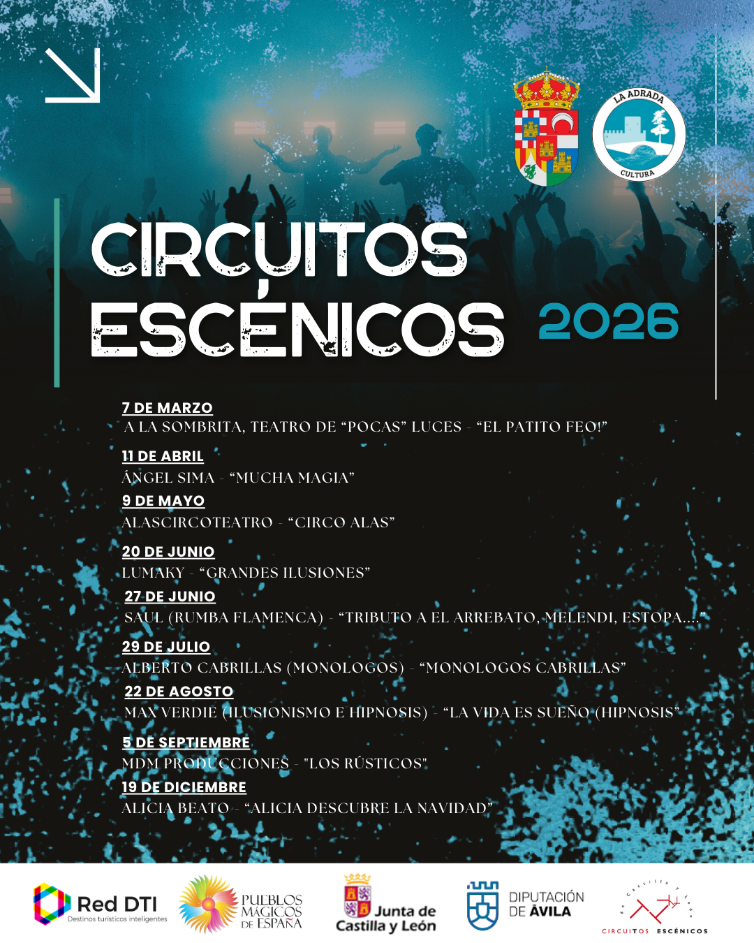 La cultura vuelve a subirse al escenario en La Adrada… y tú tienes tu asiento reservado.