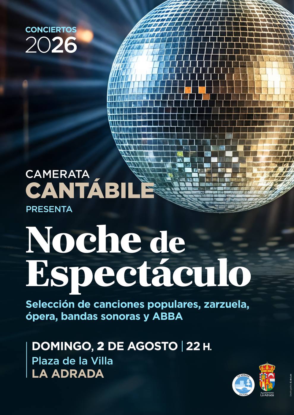 Cartel del concierto Noche de Espectáculo de la Camerata Cantábile en la Plaza de la Villa de La Adrada, 2 de agosto de 2026 a las 22:00