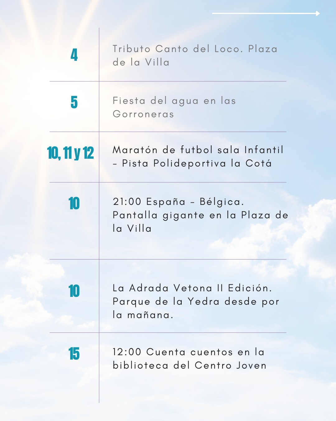 Programa de julio de 2026 en La Adrada: actividades del 4 al 15 de julio