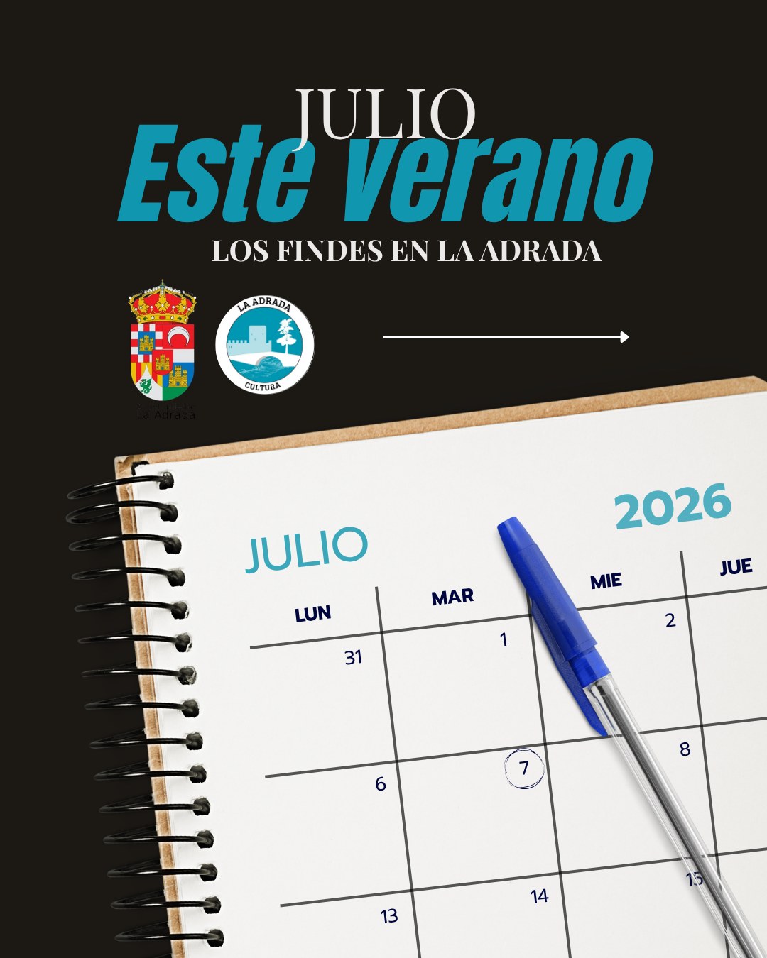 Portada del programa «Este verano, los findes en La Adrada» de julio de 2026